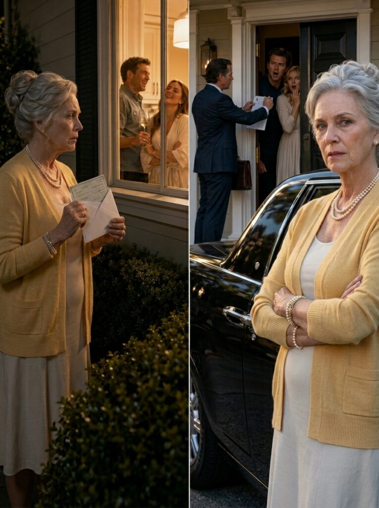 I arrived early at my stepson’s house to drop off a generous check for his new baby. Through the cracked window, I heard him tell his wife, “Just pretend to care until she signs the trust over on Friday, then we’ll throw the old bat into a cheap nursing home.”