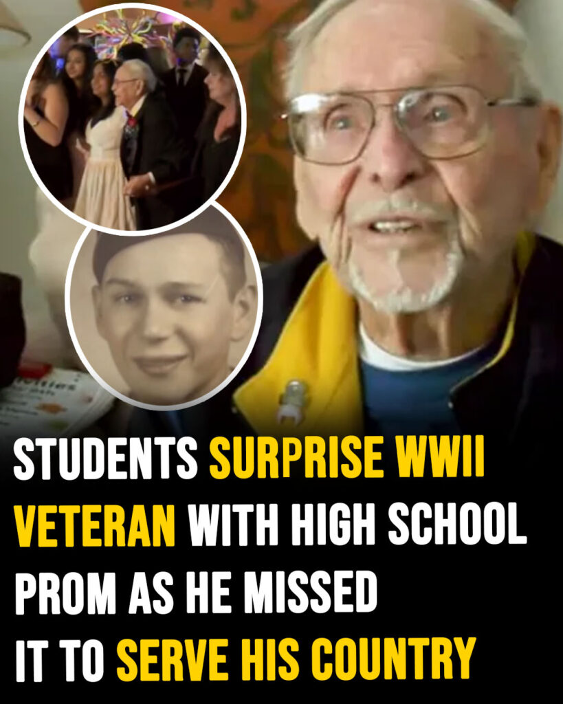Students surprise WWII Veteran with high school prom as he missed it to serve his country