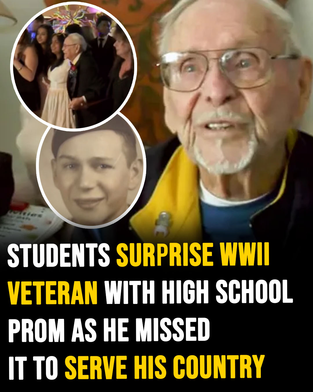 Students surprise WWII Veteran with high school prom as he missed it to serve his country
