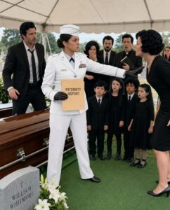 I walked into my ex-husband’s family funeral with five children beside me, and the whispers started before we even reached the grave. But the moment he looked at them and saw his own face reflected in all five, the woman who helped destroy my marriage turned pale enough that I knew the past was about to come crashing down in front of everyone…