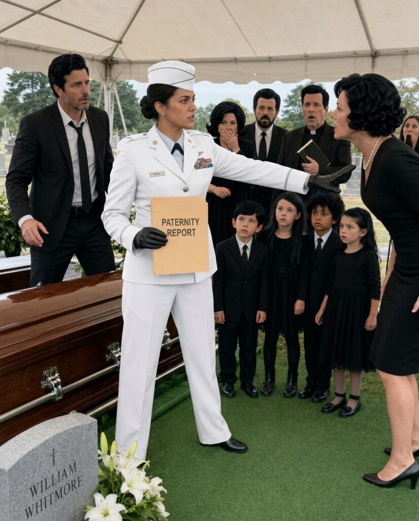 I walked into my ex-husband’s family funeral with five children beside me, and the whispers started before we even reached the grave. But the moment he looked at them and saw his own face reflected in all five, the woman who helped destroy my marriage turned pale enough that I knew the past was about to come crashing down in front of everyone…