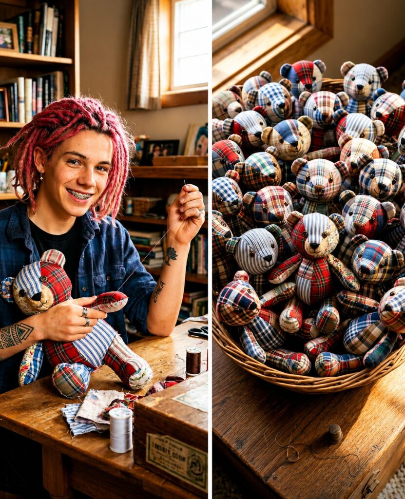 My Teen Son Sewed 20 Teddy Bears from His Late Dad’s Shirts for a Local Shelter – When 4 Armed Deputies Showed Up at Dawn, I Was Stunned by What They Pulled out of Their Cruiser