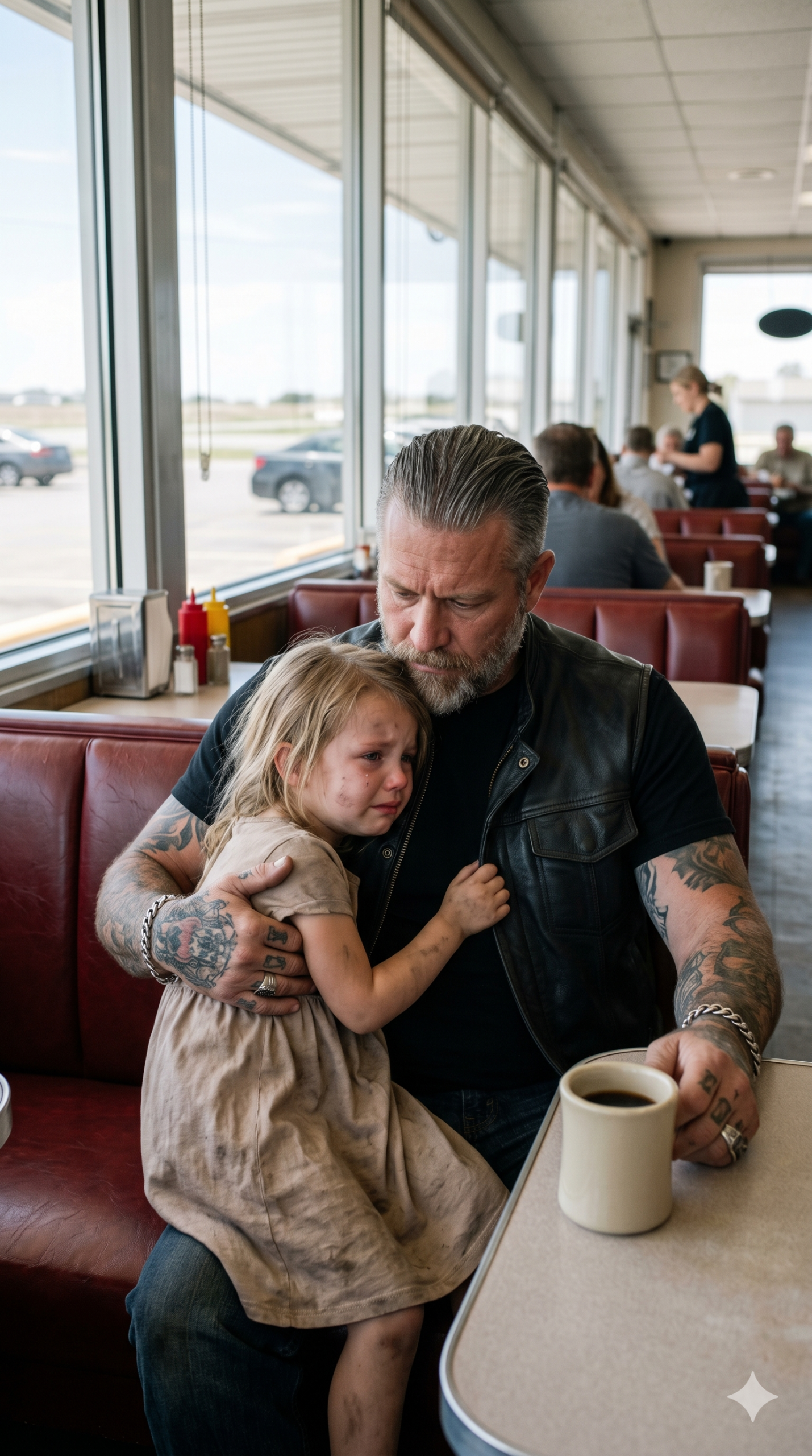 A Little Girl Ran Through the Storm and Chose the Most Dangerous-Looking Biker to Trust — But When She Said “You’re My Dad,” He Knew Walking Away Was No Longer an Option