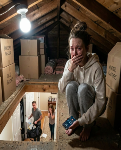 My sister called me at midnight and whispered, “Turn off every light. Go to the attic. Don’t tell your husband.” I thought she was losing her mind — until I looked through the floorboards….
