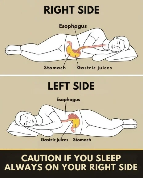 What risks do you run when you sleep on your right side?