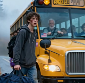 She Stood In The Bus Aisle Every Morning Until The Bruised Boy Whispered, ‘Please… Just Let Me Get On The Bus,’ And That Was The Day I Realized My Seven-Year-Old Daughter Had Been Secretly Guarding A Terrifying Hidden Child Inside A Blood-Stained Bag