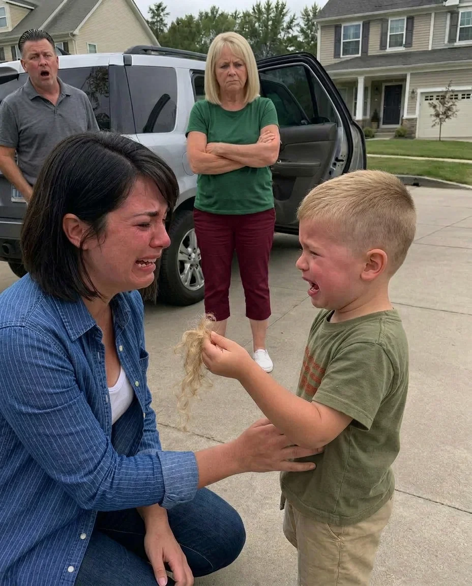 My mother-in-law secretly took my 5-year-old son out of kindergarten to cut off his golden curls: What my husband served her at Sunday dinner left her without words.