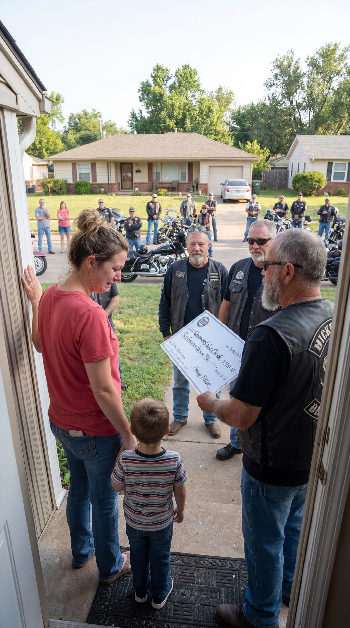 A Struggling Single Mother Spent Her Last $8 Meant for Her Son’s Breakfast to Help an Injured Biker at a Silent Gas Station — Unaware That Days Later, the Sound of Dozens of Biker Motorcycles Outside Her Home Would Reveal Why Her Kindness Was Never Forgotten