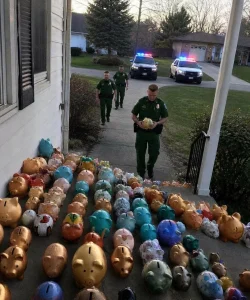 My 6-year-old son emptied his piggy bank to help our elderly neighbor when her house went dark — but the next morning, our yard was covered with piggy banks, patrol cars blocked the street, and one officer handed me a red piggy bank with a war:ning: “Break this open.”