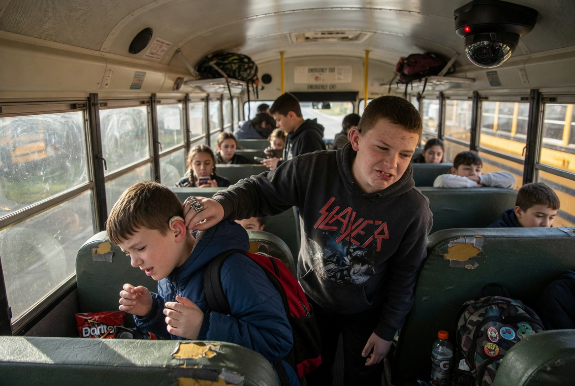 PART 2: A biker watched a massive teenager corner his deaf nephew on the school bus, so he decided to handle it himself.