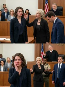 I stood in court with trembling hands, ready to tell the truth—until my mother-in-law stormed toward me. “You dared to fight me?!” she hissed, then slapped m