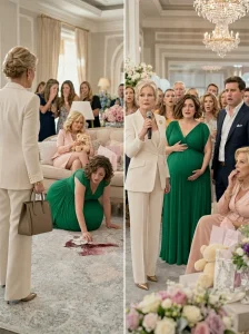 During my daughter’s baby shower, I walked in to find her on her hands and knees scrubbing spilled wine off the rug.