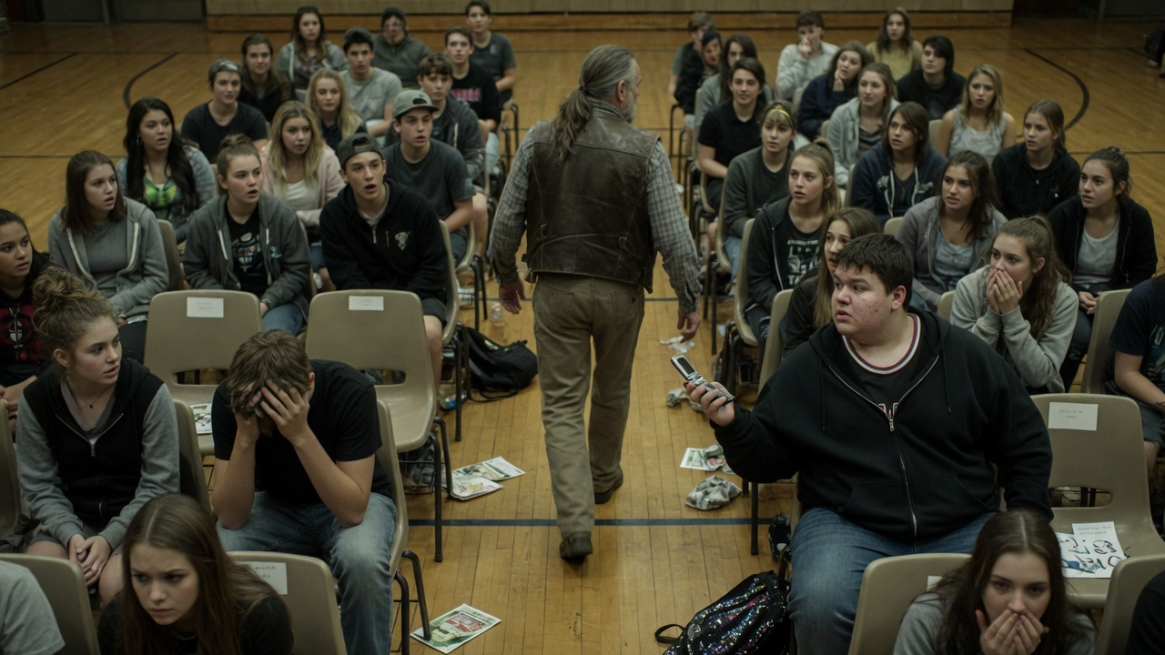 A Cruel 15-Year-Old Bully Ripped A Deaf Boy’s Hearing Aid Out Inside A Packed School Auditorium.But He Didn’t Realize The Biker On Stage Was Watching His Every Move. What Happened Next Left The Entire Town Speechless.