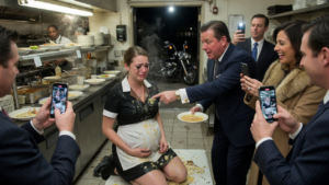 A Rich Customer Forced A Pregnant Waitress To Kneel In Spilled Soup—Then The Harley Engine Outside Roared, And The Restaurant Went Dead Silent