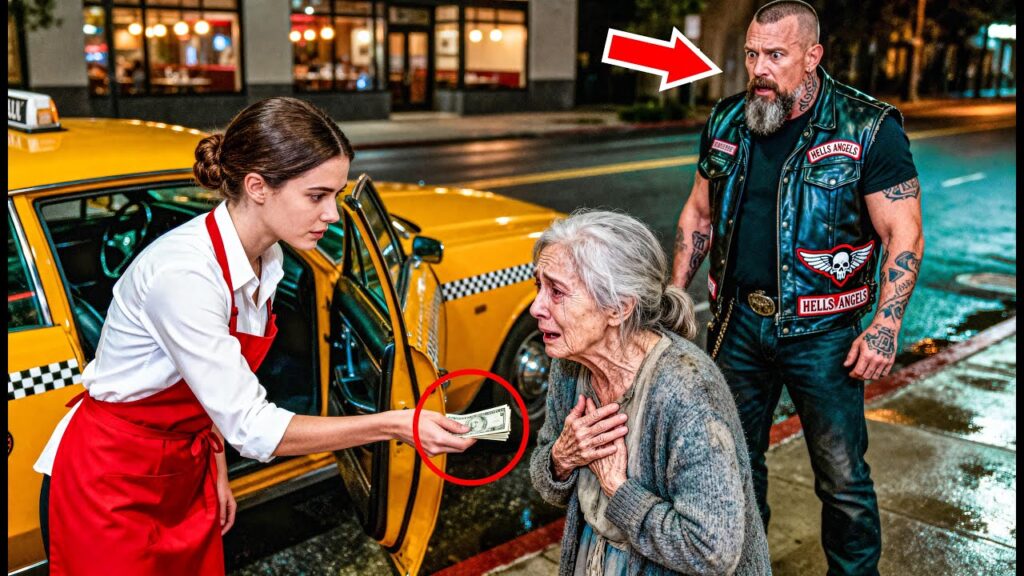 The Waitress Paid For A Taxi For An Old Woman… 1 Hour Later She Was In Shock When BIKERS…