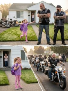 Part 2: Two Bikers Escorted a 5-Year-Old to Kindergarten Every Morning — The Day Only One Showed Up, 15 Harleys Came Around the Corner.