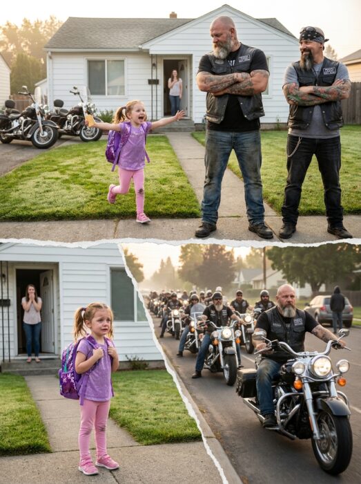 Part 2: Two Bikers Escorted a 5-Year-Old to Kindergarten Every Morning — The Day Only One Showed Up, 15 Harleys Came Around the Corner.