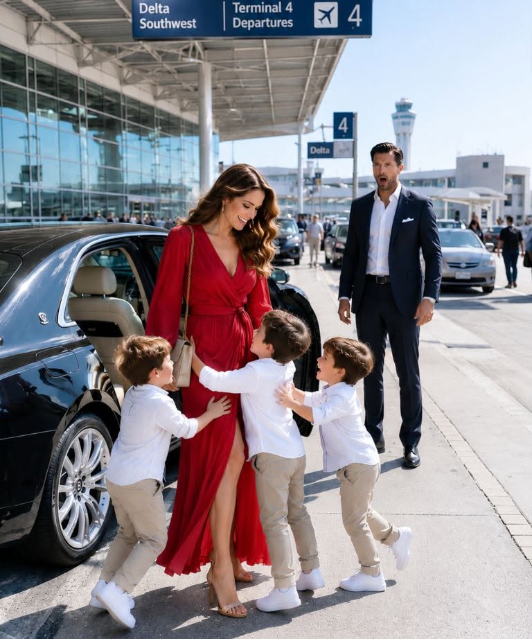 My billionaire ex-husband thought I was still regretting losing him… until three kids jumped out of a Bentley yelling, “Mommy!”