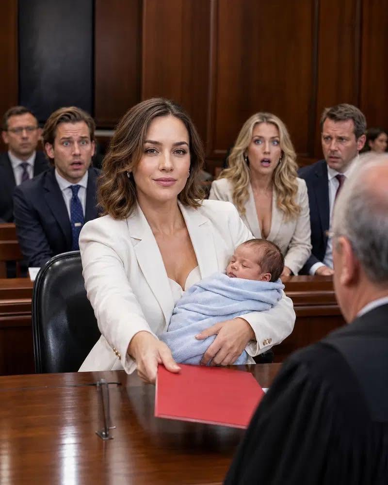 I walked into court holding my newborn son while my husband’s lawyer smiled like I was already defeated.