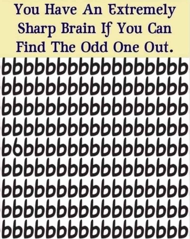 You have an extremely sharp brain if you can find the odd one out.