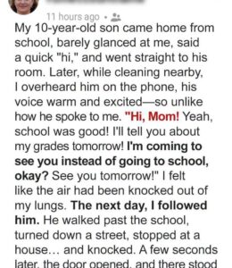 I Overheard My Son Saying on the Phone, ‘Hi, Mom! I’ll Visit You Tomorrow Instead of Going to School!’ — I Decided to Follow Him