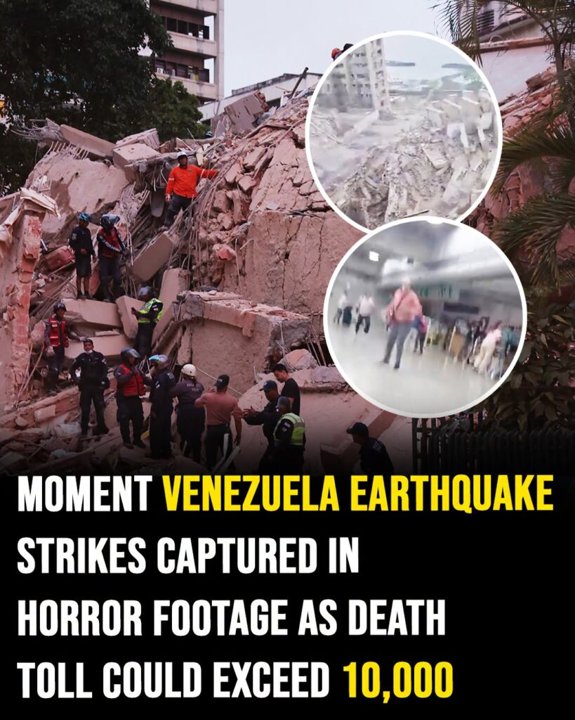 Moment Venezuela earthquake strikes captured in horror footage as death toll could exceed 10,000