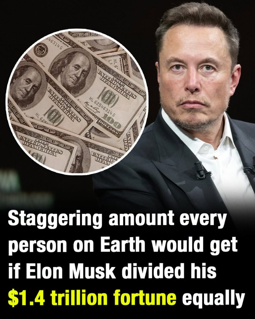 Staggering amount every person on Earth would get if Elon Musk divided his $1.4 trillion fortune equally