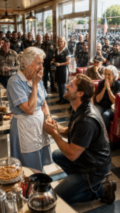 She Gave a Hungry Boy a Free Breakfast and Slowly Forgot All About It — Twenty-One Years Later, Nearly a Hundred Bikers Pulled Up Outside Her Diner, Leaving the Entire Town Convinced They Had Come to Cause Trouble, but the Truth Left Everyone Speechless.