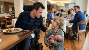 Part 2 : At A Five-Star Hotel Restaurant, A Dirty 7-Year-Old Boy Held A Newborn In His Arms, Knelt Beside The Wheelchair-Bound CEO, And Promised, ‘If You Help Us, She’ll Make You Walk Again.’