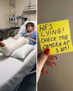I Went to the Hospital to Care for My Son After He Broke His Leg – Then the Nurse Slipped Me a Note, ‘He’s Lying. Check the Camera at 3 a.m.’