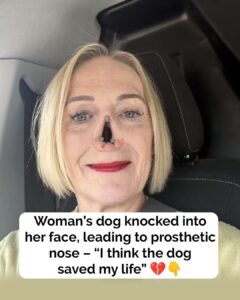 Woman’s dog alerted her to deadly disease which lead to her prosthetic nose