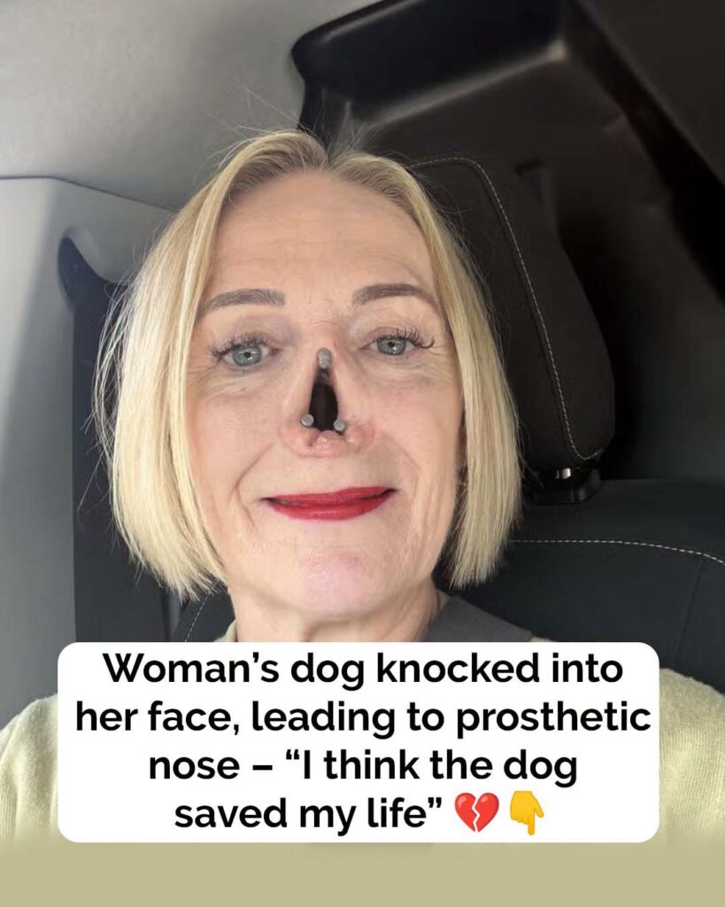 Woman’s dog alerted her to deadly disease which lead to her prosthetic nose