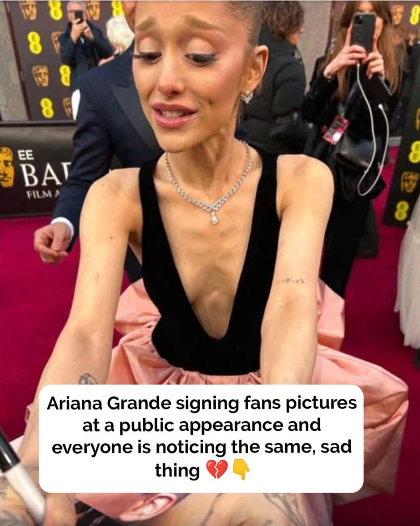 Ariana Grande signing fans pictures at the BAFTA’s