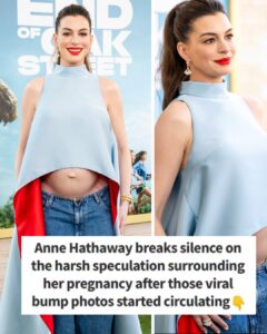 Anne Hathaway shuts down critics after ‘fake’ baby bump photos go viral