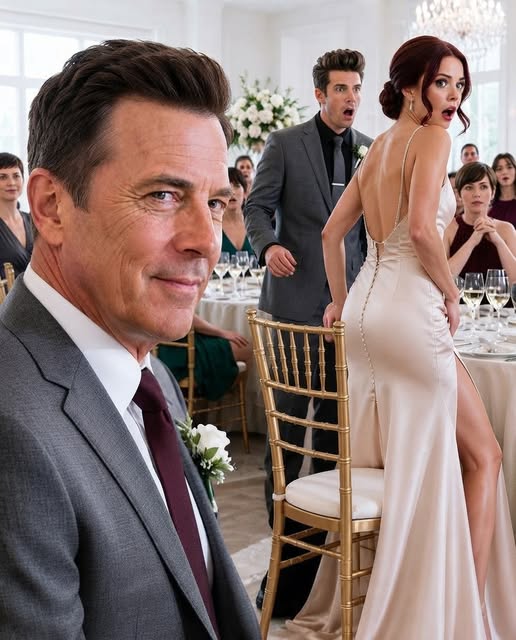I saw my daughter-in-law glue my wife’s chair while my son laughed. I quietly switched their seats. When the bride stood, her gown tore before everyone. I smiled—her humiliation was only the beginning tonight.