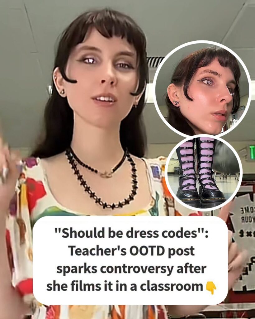 “Should Be Dress Codes”: Teacher’s ‘OOTD’ post sparks controversy after she films it in a classroom