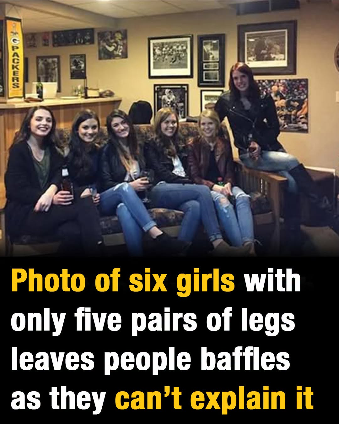 The internet is baffled by this optical illusion of six girls with only five pairs of legs