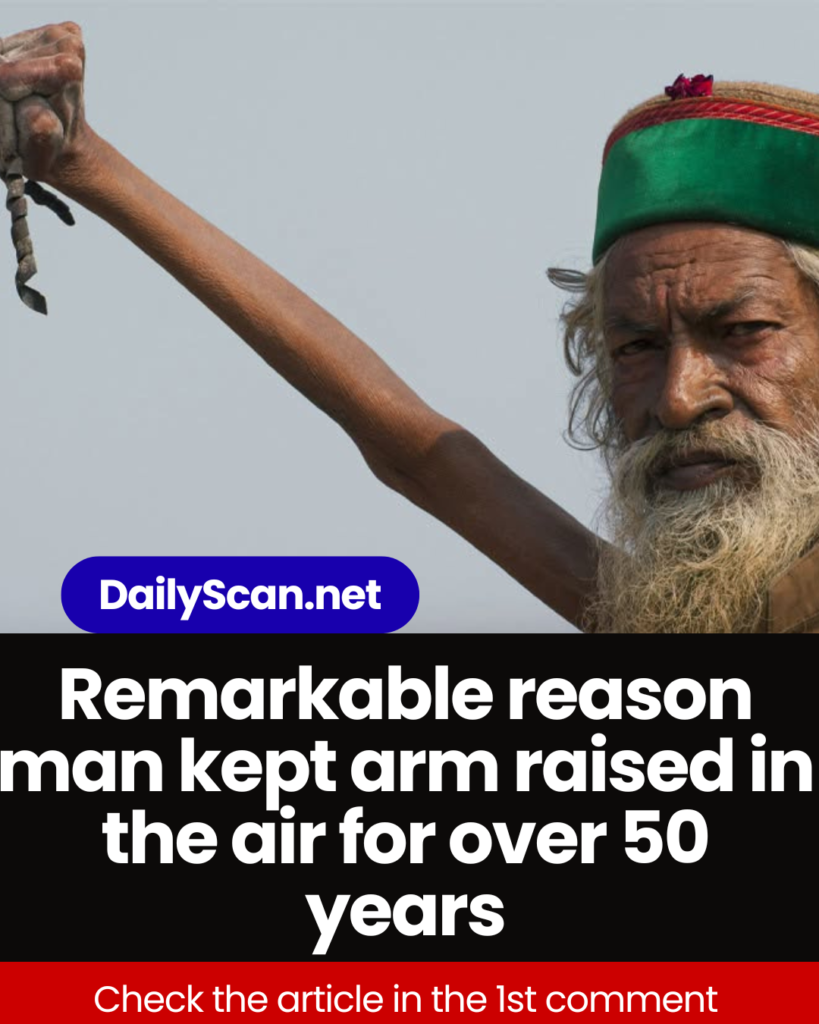 Remarkable reason man kept arm raised in the air for over 50 years