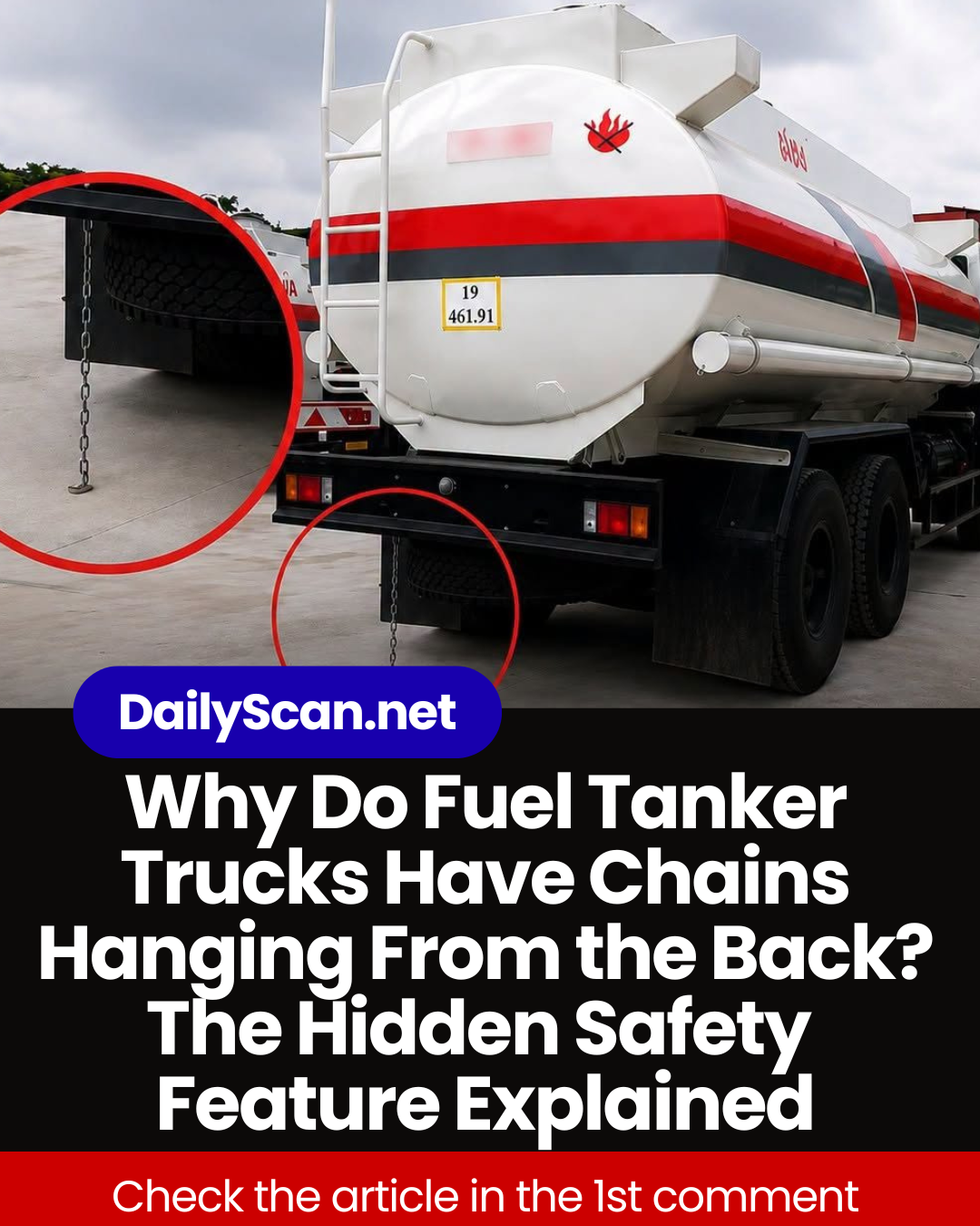 Why Do Fuel Tanker Trucks Have Chains Hanging From the Back? The Hidden Safety Feature Explained