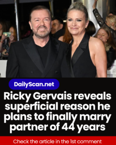 Ricky Gervais reveals superficial reason he plans to finally marry partner of 44 years