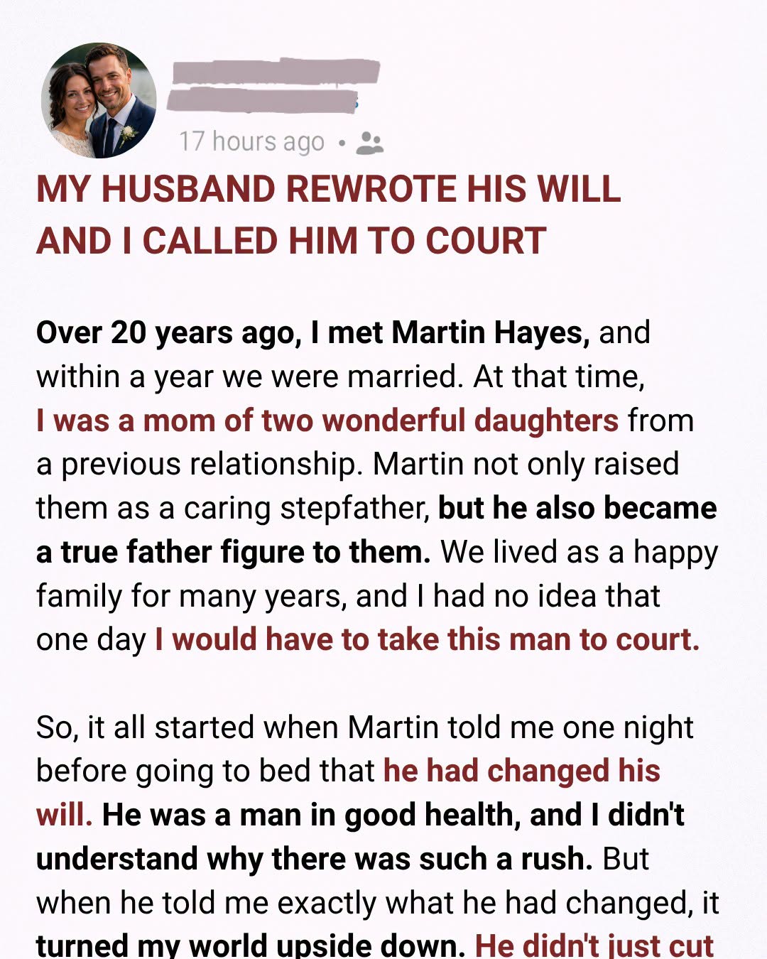 My Husband Rewrote His Will and Left Me With Nothing—So I Took Him to Court