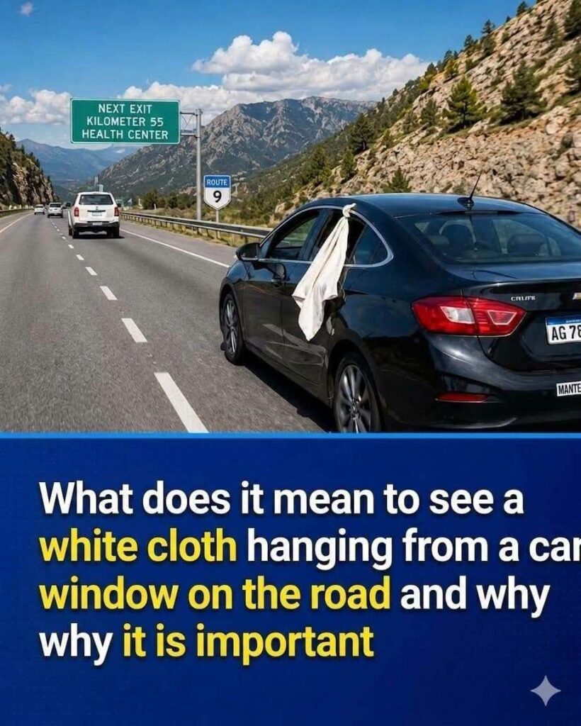 The White Cloth in Car Windows