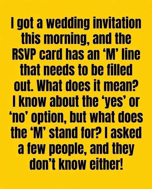 What Does the “M” on an RSVP Card Actually Mean?