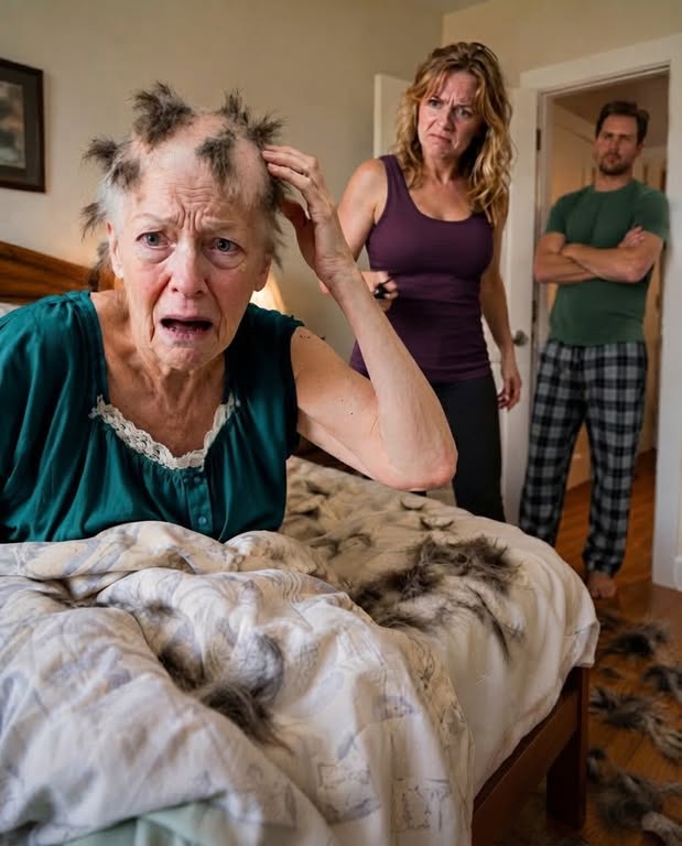 My daughter-in-law cut my hair while I slept and said, “Now remember your place.” My son agreed. I held back my tears. Three days later, both stood before me, begging for forgiveness after consequences arrived.