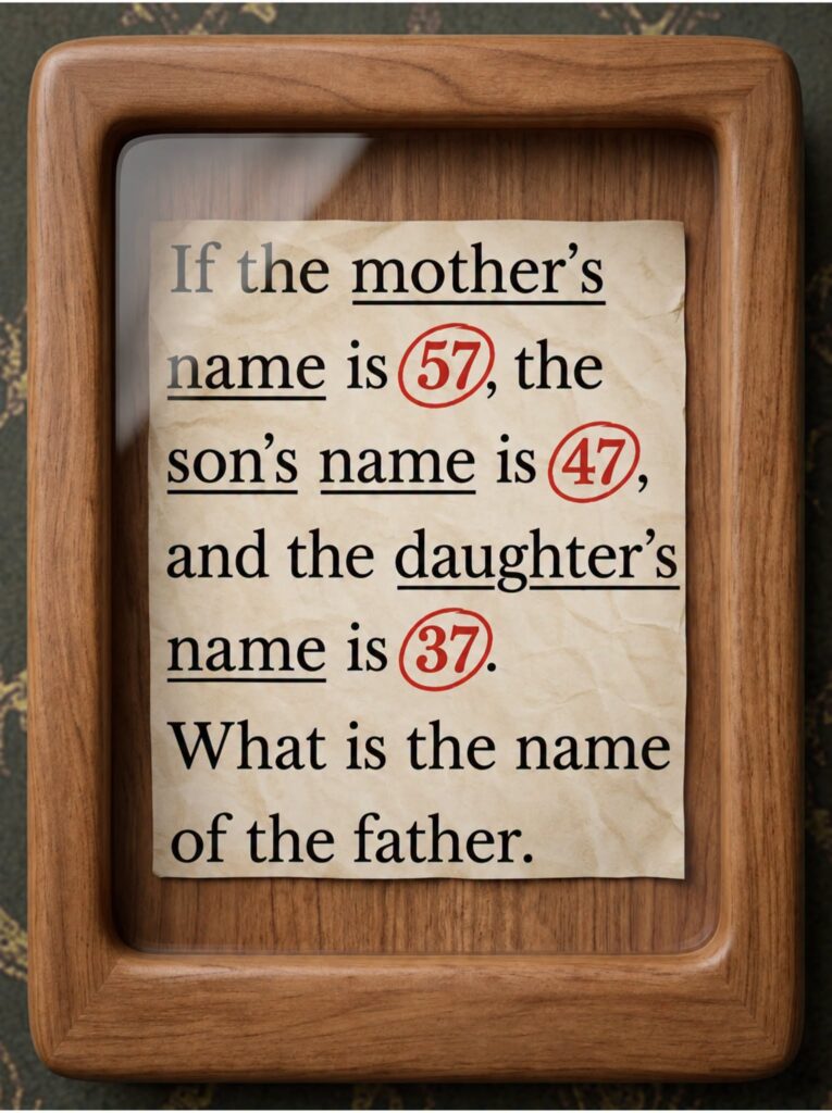 Can You Solve This Family Code? What Is the Father’s Name?