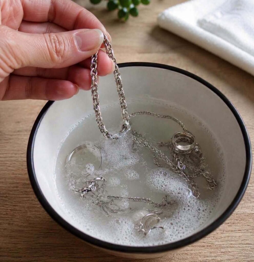 Is your silver tarnished? Leave it in this solution for half an hour and its shine will return INSTANTLY!