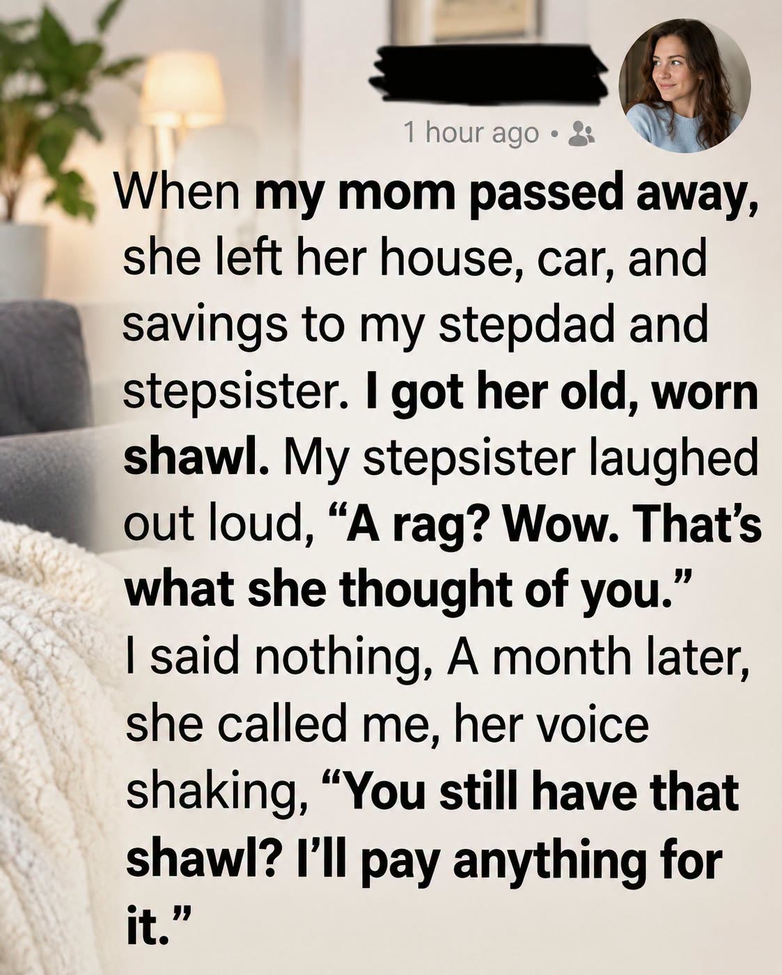 My Mother Left Me Only an Old Shawl—Then I Discovered Why