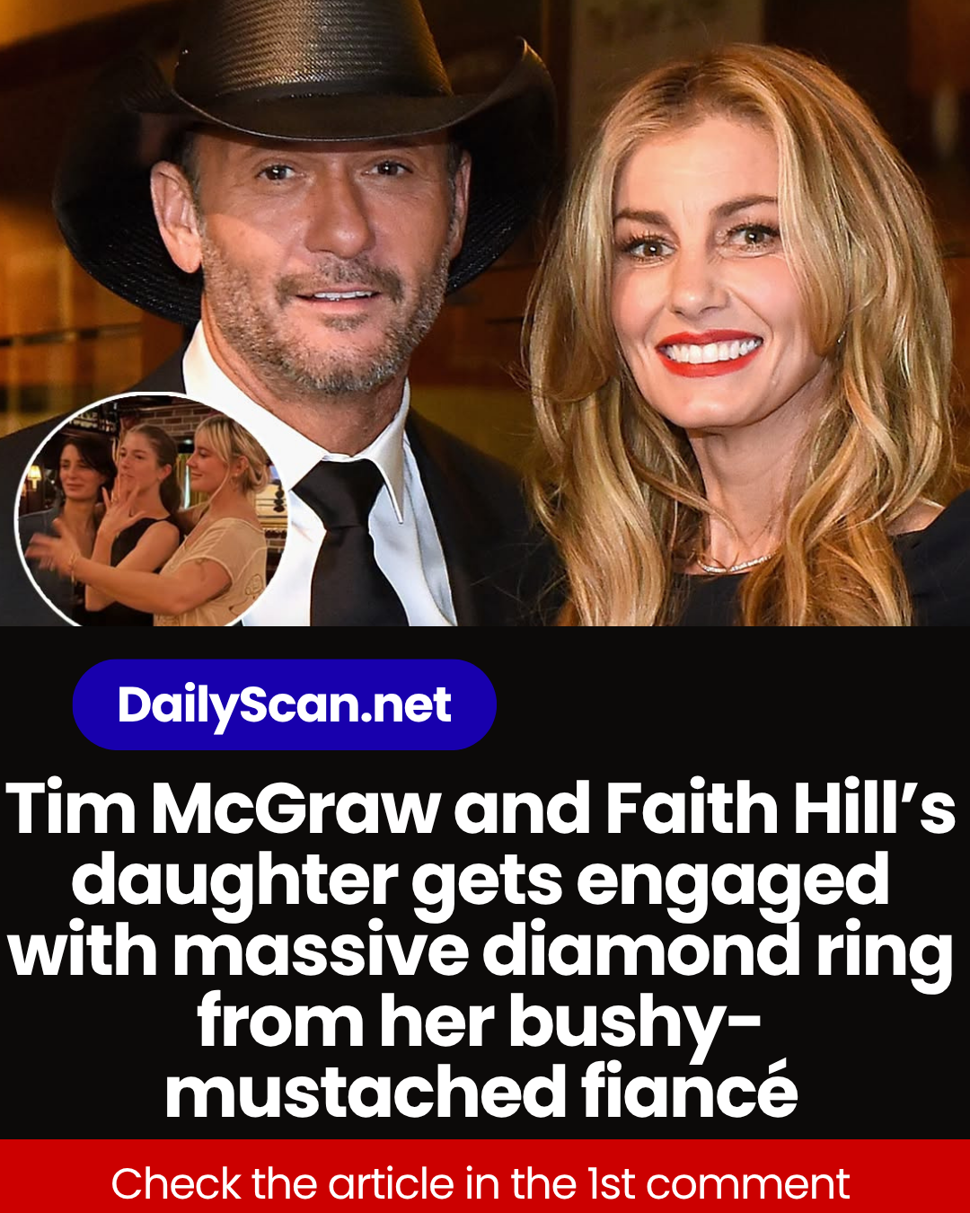 Tim McGraw and Faith Hill’s daughter gets engaged with massive diamond ring from her bushy-mustached fiancé