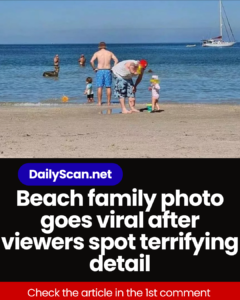 Beach family photo goes viral after viewers spot terrifying detail
