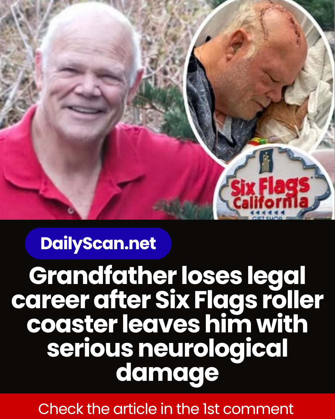 Grandfather loses legal career after Six Flags roller coaster leaves him with serious neurological damage